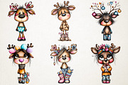 Christmas Cute Reindeer Clipart, an Illustration by RobertsArt (Thumbnail 5 of 7)