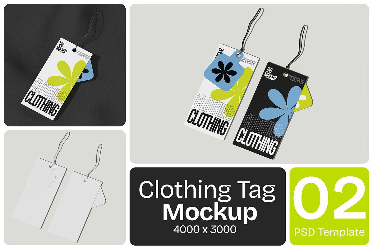 Clothing Tag Mockup, an Advertising Mockup by Permadi Creative (Photo 1 of 3)