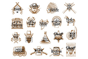 Western Symbols. Wild West Icons