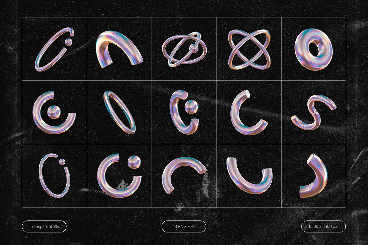 3D Y2k Iridescent Shapes, an Object Graphic by Design Studio (Photo 3 of 5)