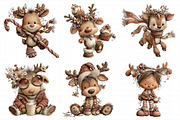 Quirky Christmas Reindeer Clipart, an Illustration by Daily.Designs (Thumbnail 3 of 5)