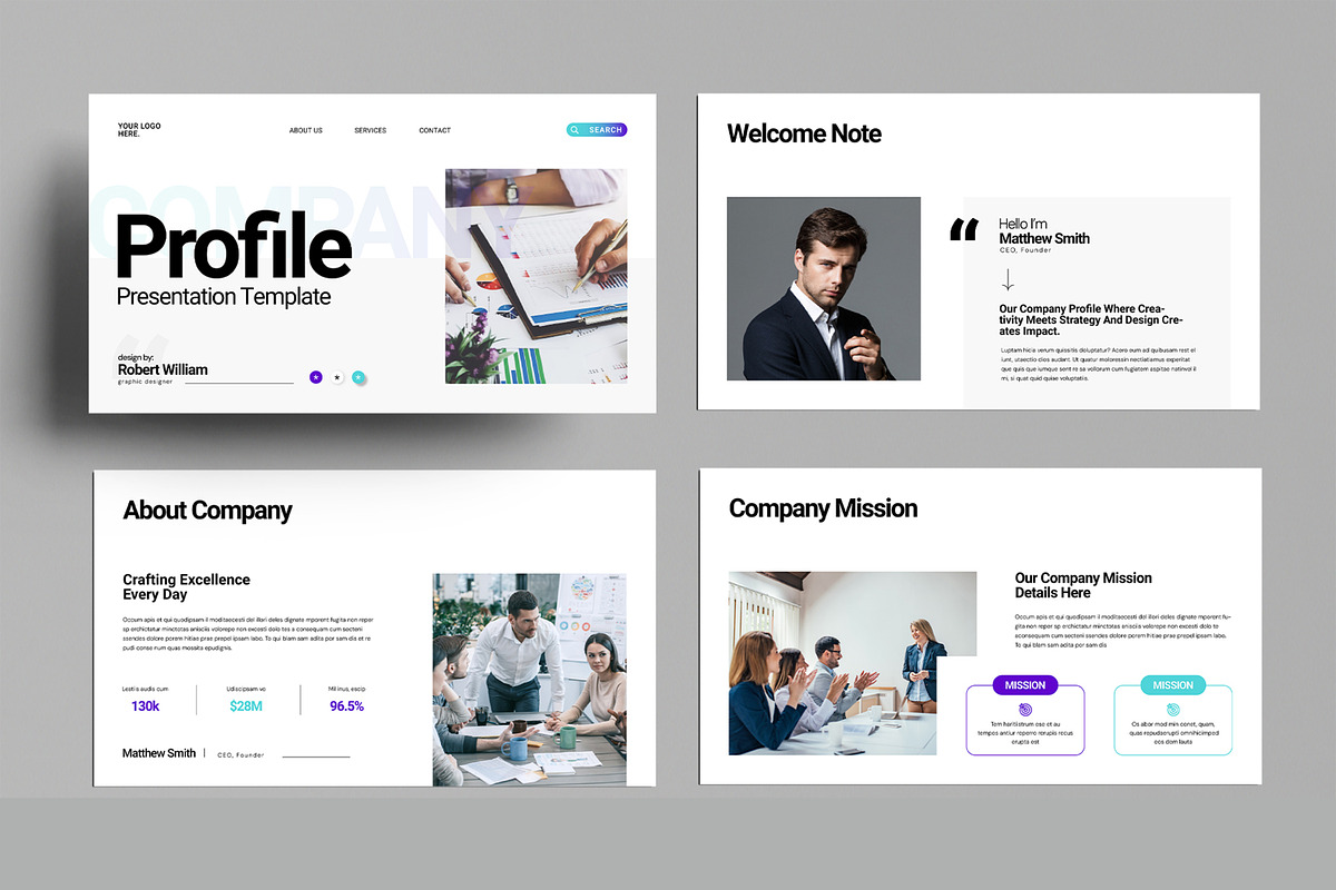 Company Profile Presentation Design, a Presentation Template by MightyDesign (Photo 2 of 8)
