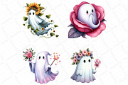 Halloween Floral Ghost Clipart, an Illustration by DreamPrint404 (Thumbnail 5 of 7)