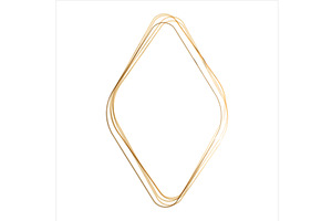Gold watercolor rounded rhombus, an Illustration by okskukuruza