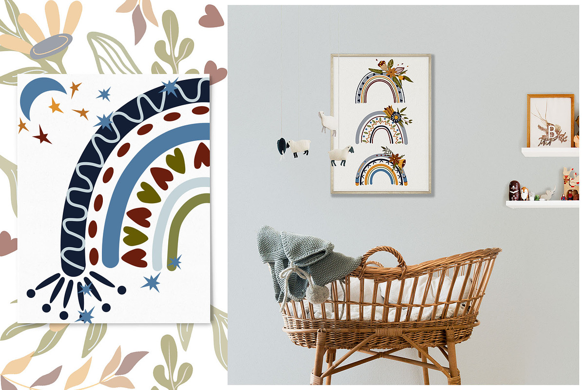 Boho Rainbows, Floral Rainbows, a Decorative Illustration by Usis (Photo 7 of 10)