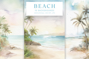 Tropical Beach Landscape Backgrounds