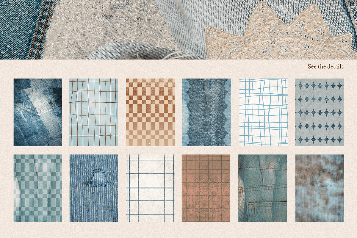 Charm Denim & Lace – Textures Set, an Object Graphic by DigARTbyHavroshka (Photo 7 of 12)