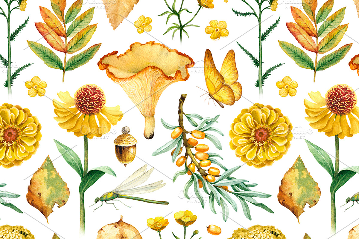 Yellow summer nature kit, a Texture Illustration by Sundra (Photo 4 of 6)