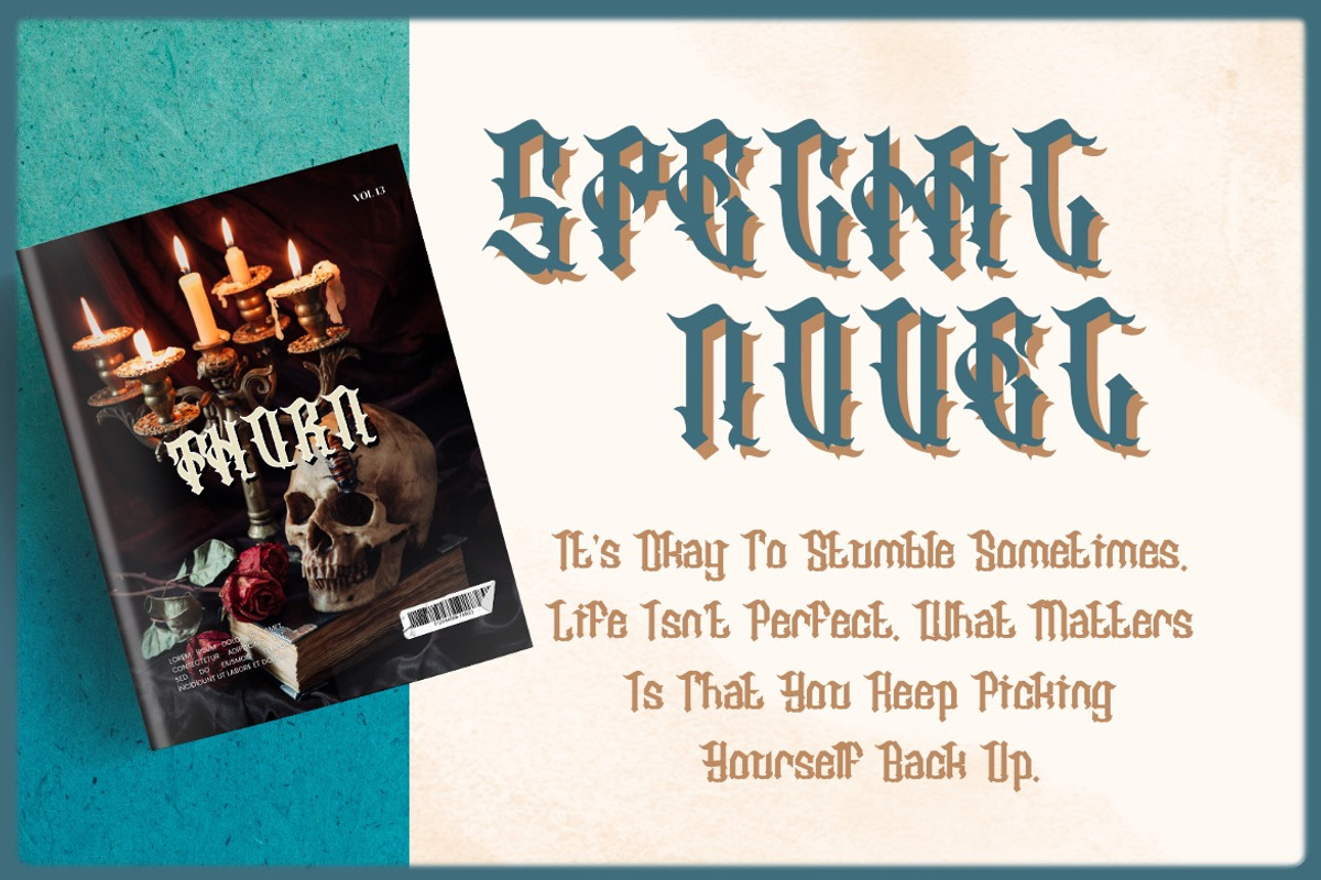 Swarotty - Modern Blackletter Font, a Blackletter Font by Dhabee (Photo 8 of 15)