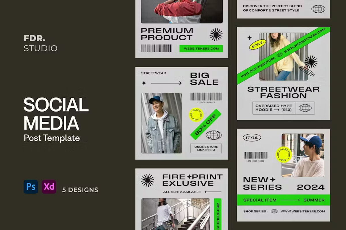 Streetwear Fashion Social Media, a Social Media Template by FDR Studio (Photo 1 of 3)