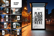 Bus Stop Poster Mockup, an Advertising Mockup by dpi (Thumbnail 1 of 12)