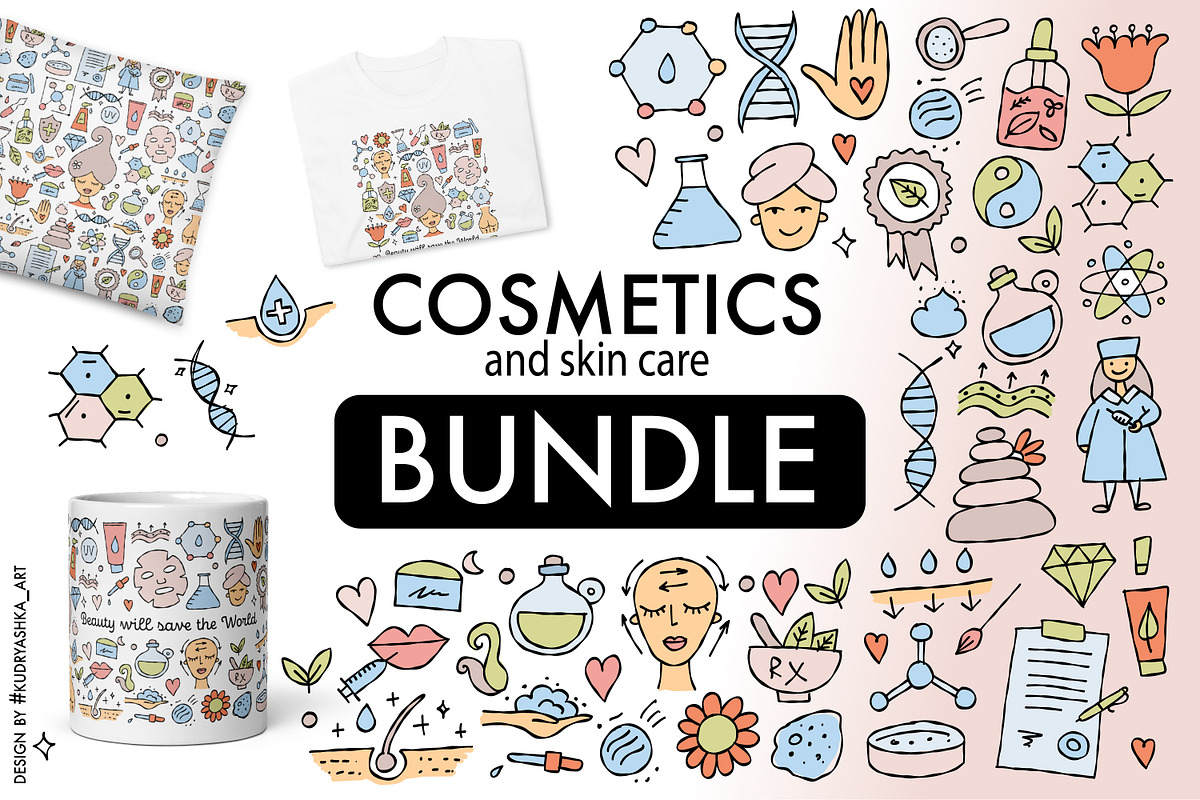 Skin Care. Cosmetology Vector Set, a Marketing Template by Kudryashka (Photo 1 of 19)