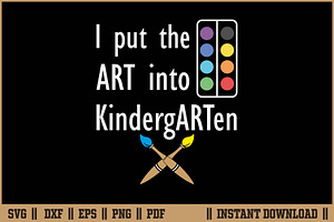 I Put The Art Into Kindergarten SVG, a Work Illustration by Handy Arts Studio