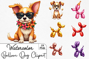 Balloon Dog Sublimation Clipart, an Illustration by CrexoraLab