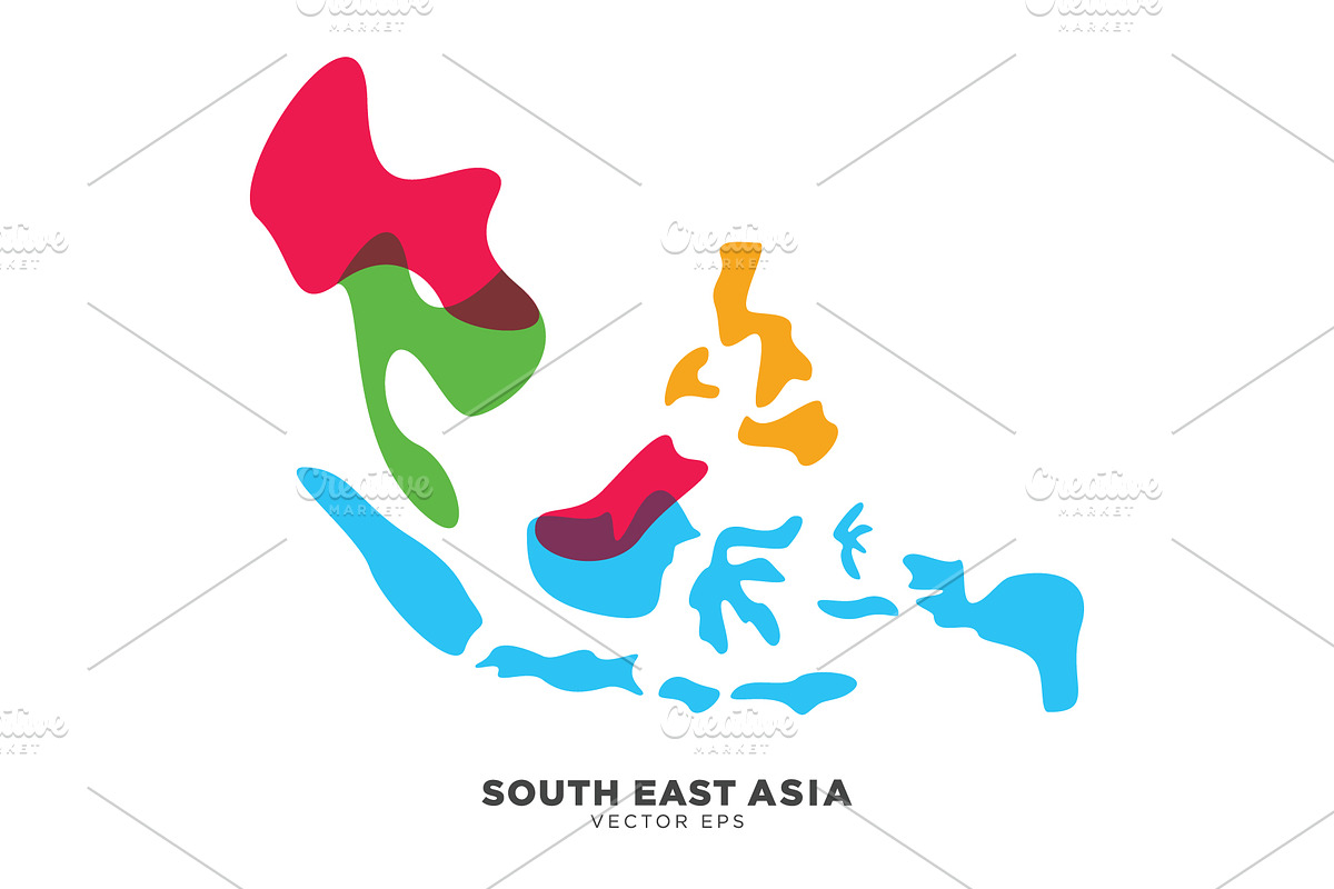 South East Asia Map Vector, a Work Illustration by Toko Pak Sabar