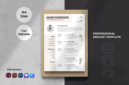 Resume | Indd, Eps, Psd, Word, Docx