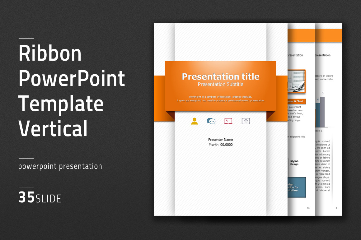 Ribbon PowerPoint Template Vertical, a Presentation Template by GoodPello