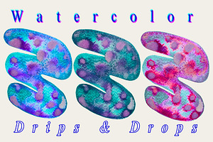 Painted Watercolor Drips and Drops, a Shape Add-On by Eryn Rose Design