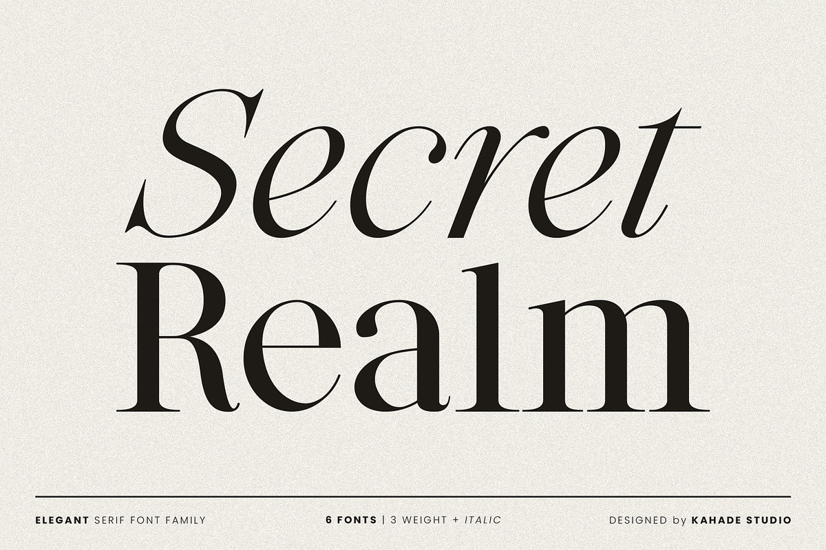 Secret Realm - Editorial Serif Font, a Serif Font by Kahade Studio (Photo 1 of 16)