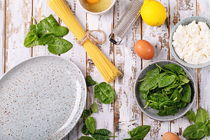 Vegetarian egg pasta Carbonara