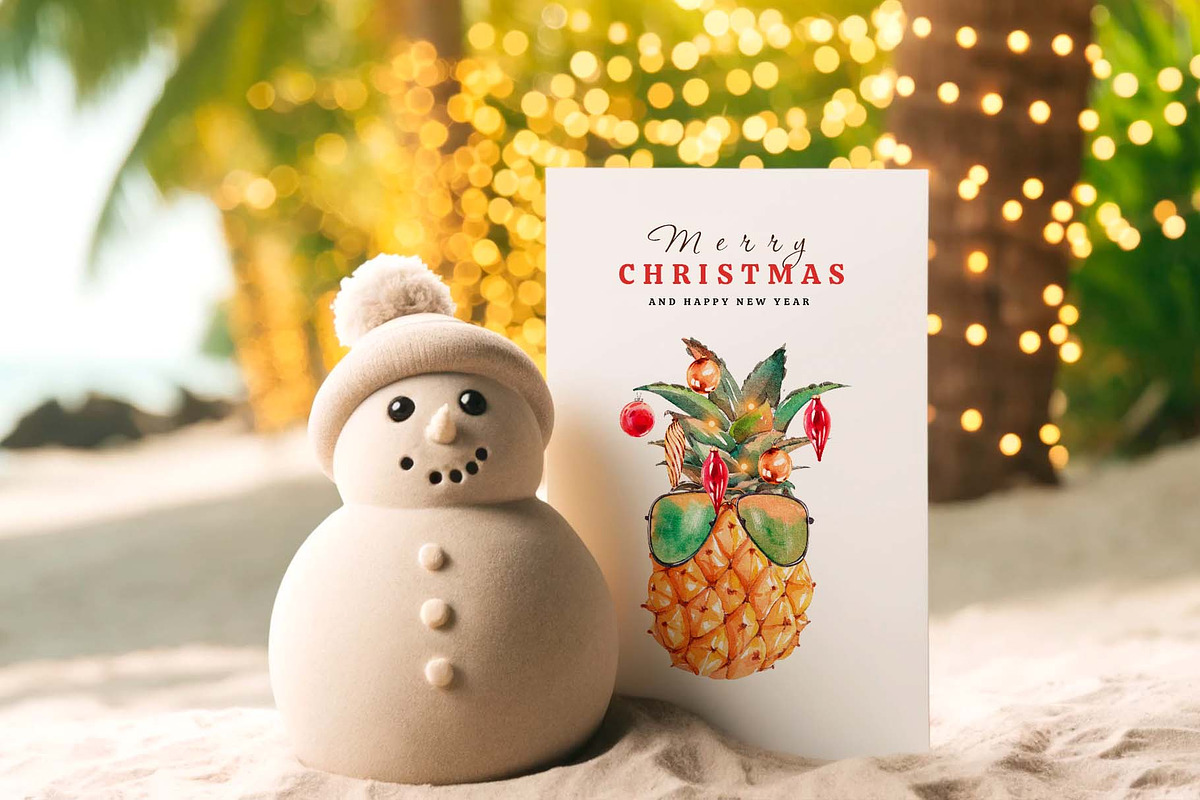 Watercolor Tropical Christmas set, a Seasonal Illustration by VerAna (Photo 9 of 19)