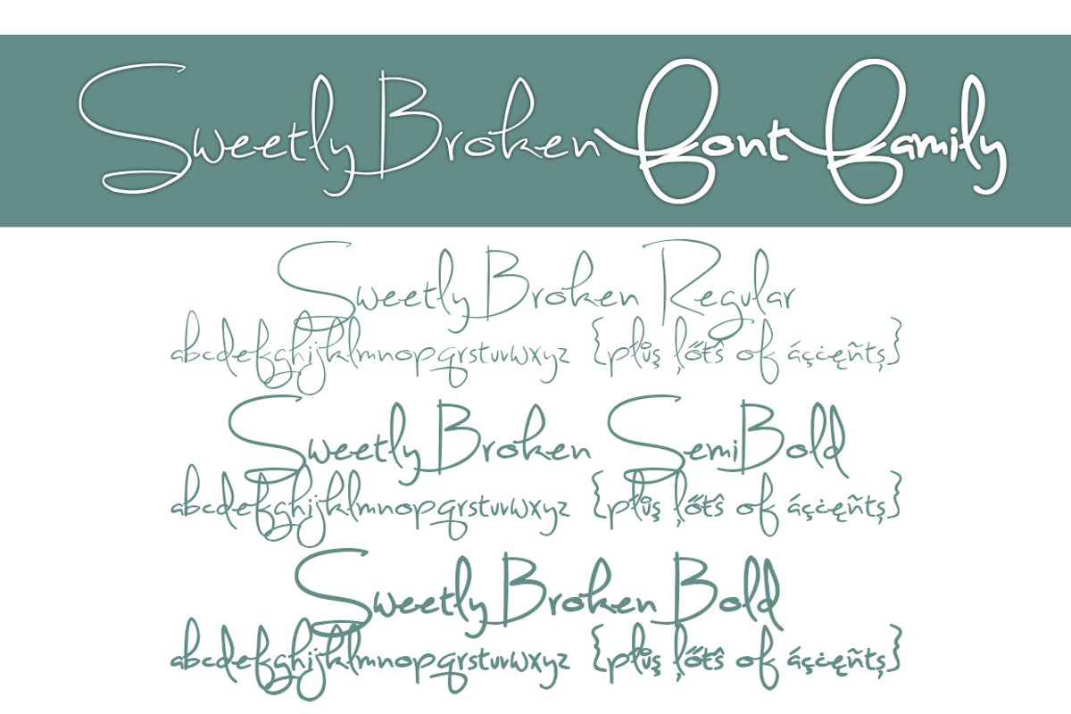 Sweetly Broken Font Family preview 2