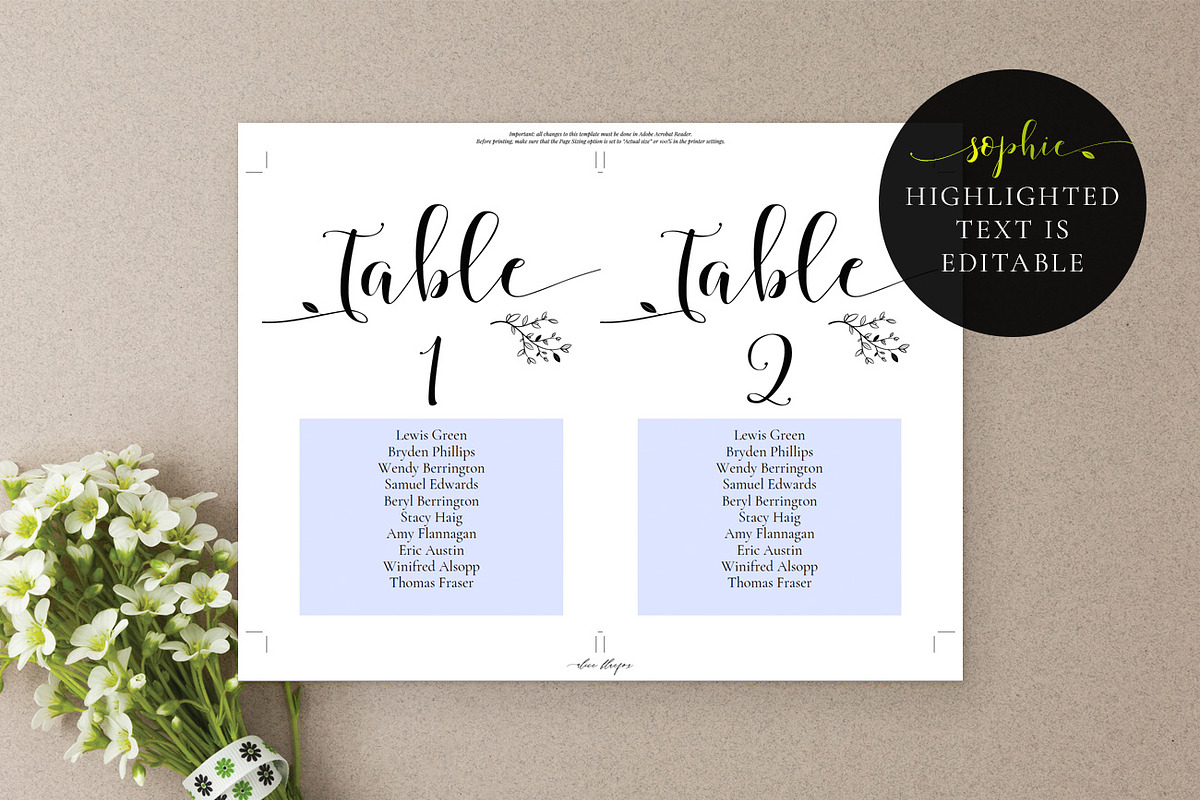 Rustic Wedding Seating Cards, Sophie, an Invitation Template by Alice Bluefox (Photo 8 of 10)