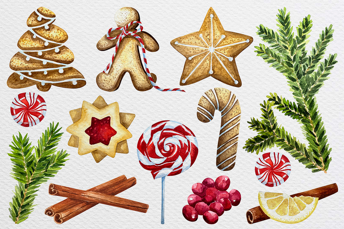 Watercolor winter set clothes drinks, a Seasonal Illustration by Fresh art by Larysa (Photo 5 of 6)
