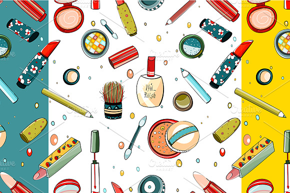 Colorful Makeup Seamless Pattern