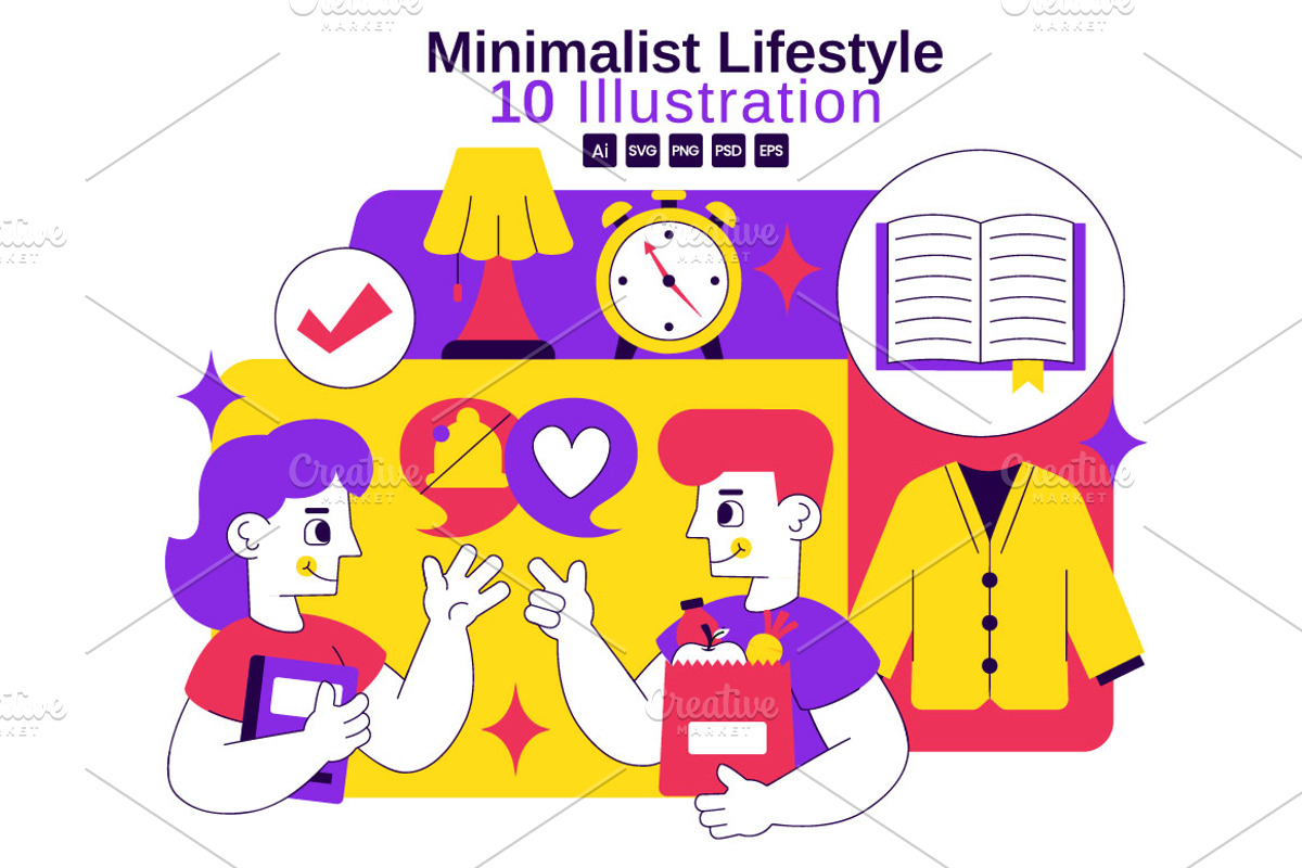 10 Minimalist Lifestyle Illustration, a Person Illustration by denayunebgt (Photo 1 of 4)