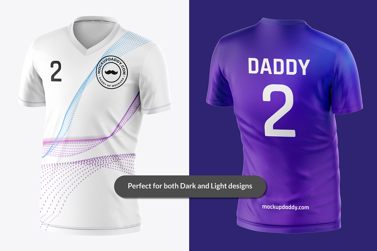 V Neck Men's Jersey Mockup, a Product Mockup by Mockupdaddy (Photo 4 of 9)