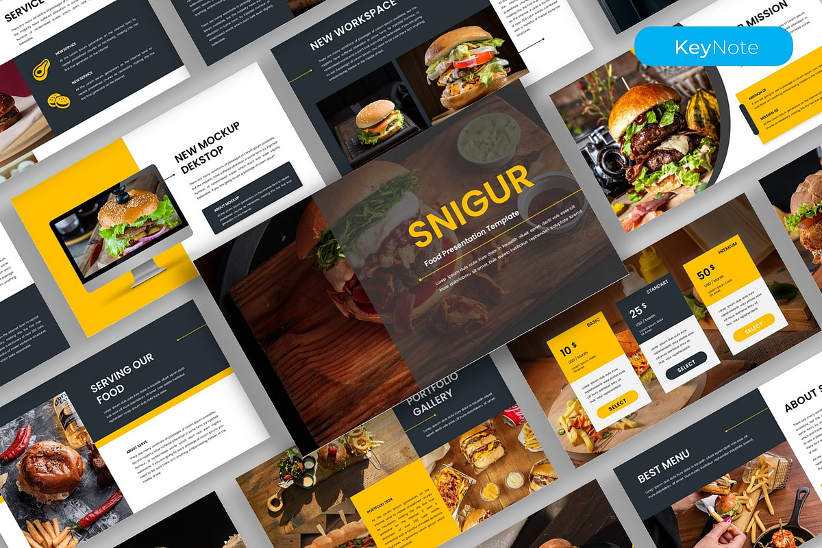 Snigur– Food Keynote Template, a Presentation Template by kreatifreya (Photo 1 of 5)