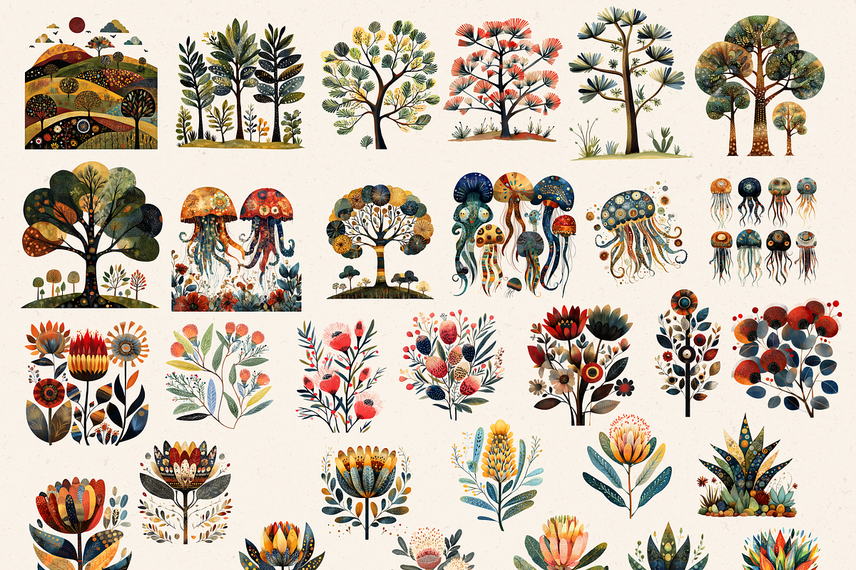 FOLK ART AUSTRALIAN ANIMALS CLIPART, an Animal Illustration by Daring Digies (Photo 8 of 10)
