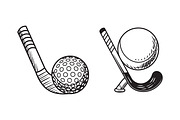 Field Hockey Stick and Ball Vectors, an Object Graphic by Billah Hub (Thumbnail 2 of 3)