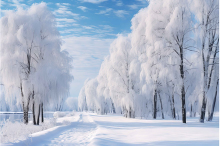 Panoramic winter park snow landscape, a Nature Photo by Ylivdesign