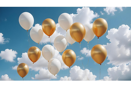4K flying helium balloons background, a Wallpaper Graphic by Elen_Art