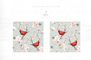 Red Cardinal Christmas - Mint, a Pattern Graphic by bhldesigns (Thumbnail 4 of 16)