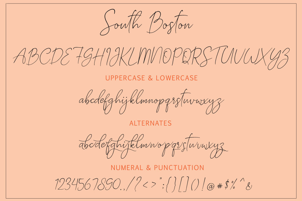 SOUTH BOSTON, a Script Font by AMINMARIO (Photo 9 of 11)