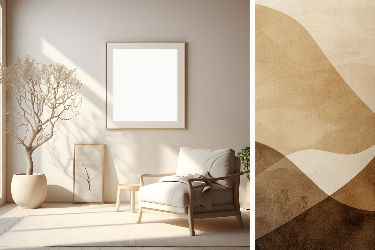 Earth Tone Minimalist Frame Mockup 3, a Household Mockup by ARTOZEN DIGITAL (Photo 4 of 10)