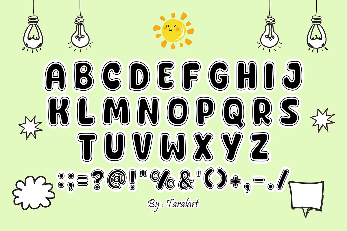 FANCY DISPLAY - Playful Cartoon Font, a Sans Serif Font by KiddoGlyphs Studio (Photo 4 of 5)