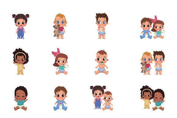 Cute Baby Kids Characters preview 2