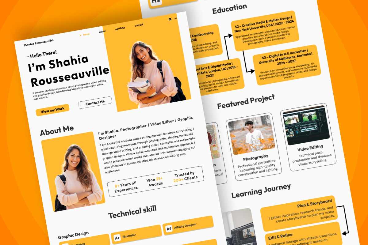 Shahia - Student Portfolio Landing, a Landing Page Template by productype1 (Photo 4 of 5)