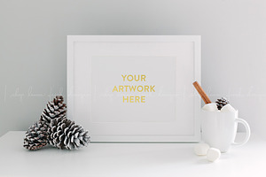Christmas Holiday White Frame Image