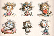 Whimsical Summer Cat Clipart, an Illustration by Digital Artistic99 (Thumbnail 3 of 9)