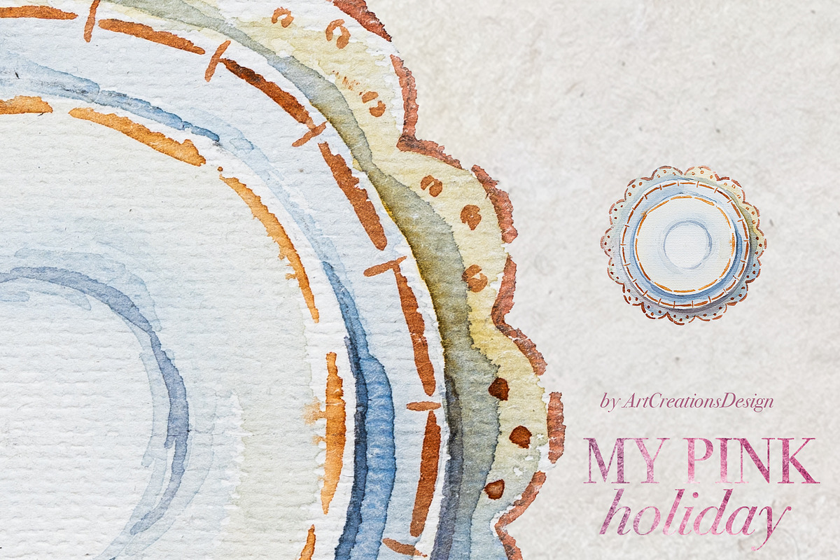 Watercolor My Pink Menu Clipart, a Seasonal Illustration by ArtCreationsDesign (Photo 7 of 7)