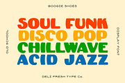Boogie Shoes: A Retro Poster Font, a Sans Serif Font by DeliFreshTypeCo. (Thumbnail 3 of 5)