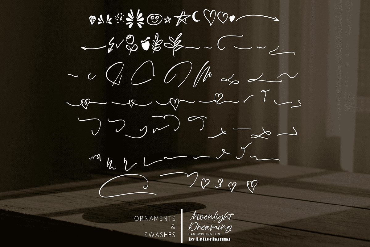 Moonlight Dreaming Handwritten, a Handwritten Font by Letterhanna Studio (Photo 5 of 11)