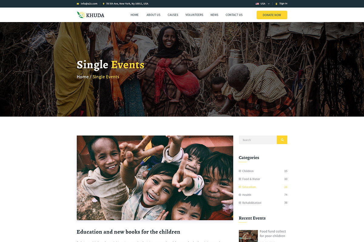 KHUDA Non-Profit PSD Template, a Landing Page Template by Andit themes (Photo 9 of 15)