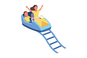 Roller coaster happy people, a Sport Illustration by Things for designers
