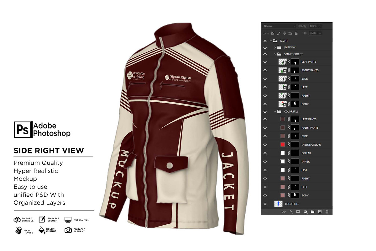 Tracker Jacket Fulllziper Mockup, a Shirt Mockup by Nanggroe Scripting (Photo 4 of 9)